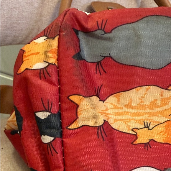 Stylish Cat Print Red lunch Bag - Picture 4 of 5